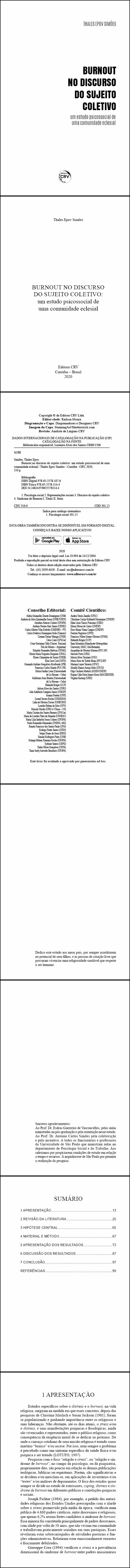BURNOUT NO DISCURSO DO SUJEITO COLETIVO:<br> Um estudo psicossocial de uma comunidade eclesial